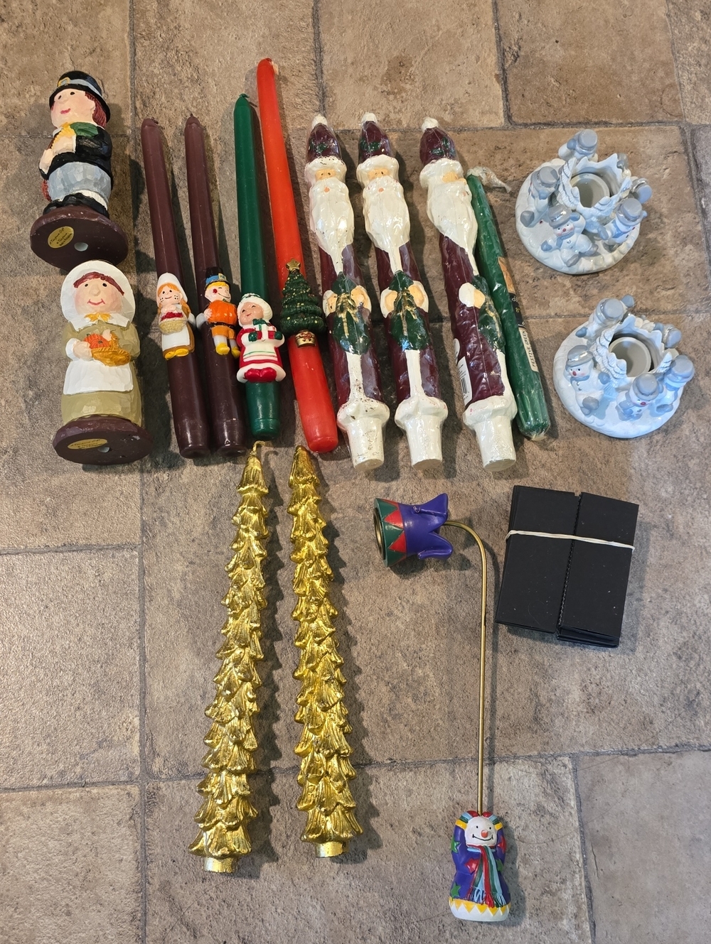 Vintage Multicolor Holiday Candle  Set